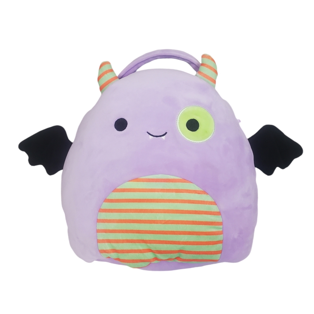 Squishmallow Kellytoy Plush Blaze Purple Halloween Monster Bat 9". Treat Pail